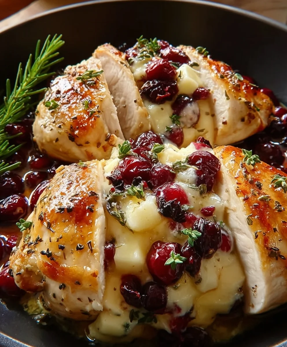 Cranberry Brie Stuffed Chicken - Easy Dinner Delight