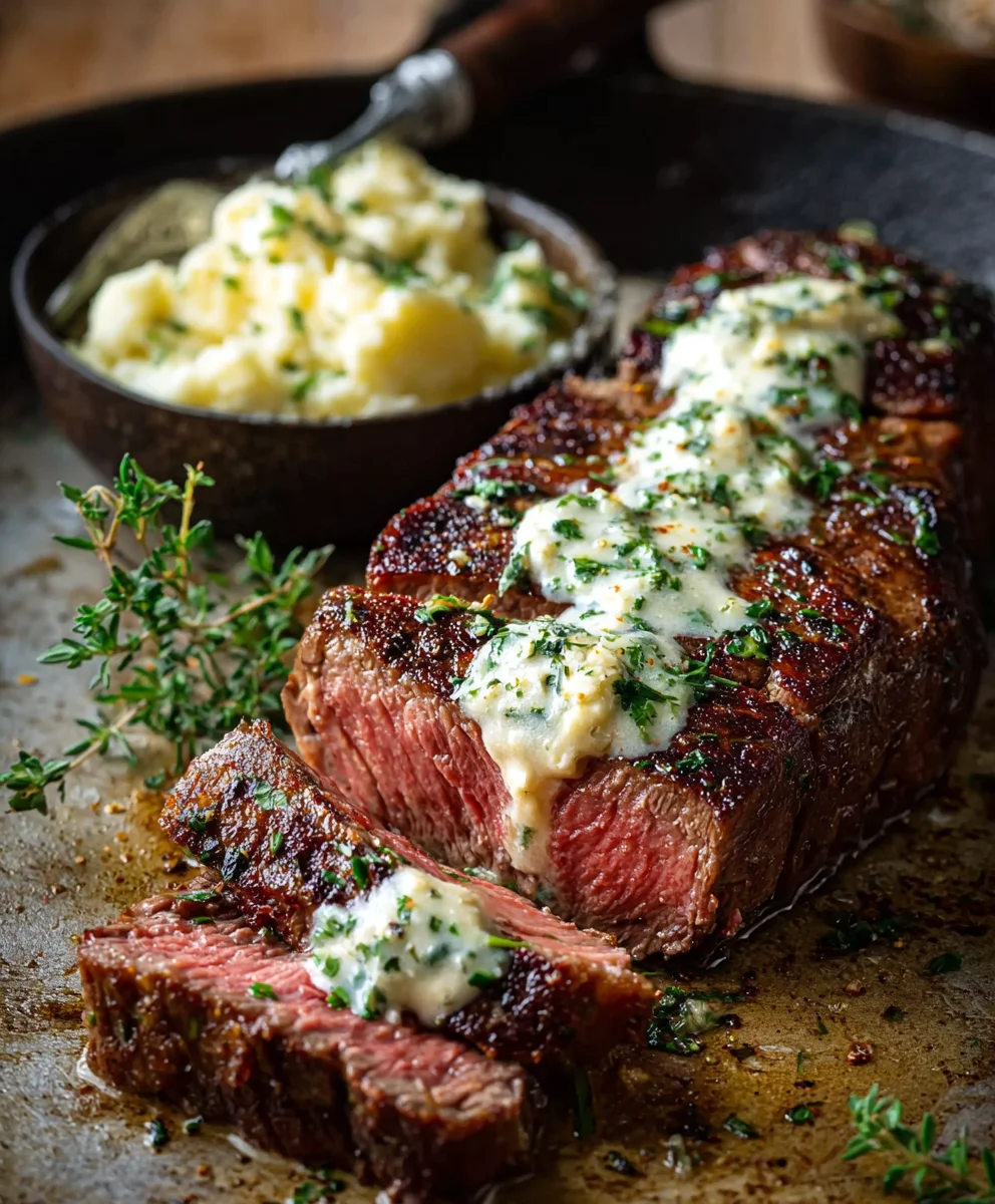 Garlic Butter Beef Steak - Parmesan Cream Sauce