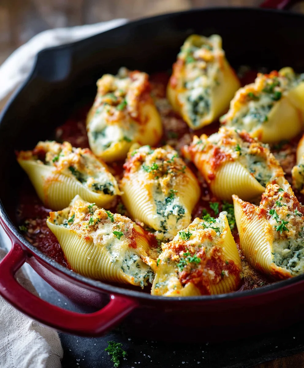 Easy Christmas Stuffed Shells - Delicious Dinner Recipe
