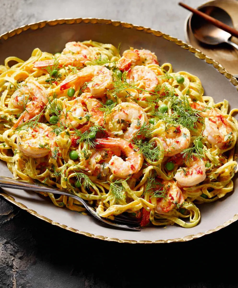 Cold Shrimp Linguine Pasta Salad - Refreshing & Easy