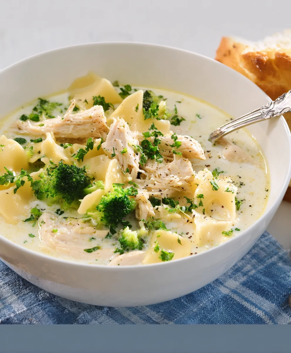 Creamy Chicken Alfredo Soup- Easy & Delicious Recipe